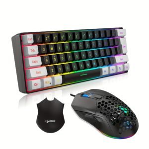 HXSJ 60% Compact RGB Backlit Gaming Keyboard & Mouse