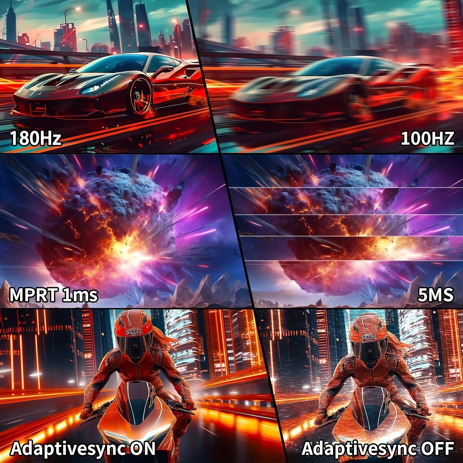 SOOANN 27-inch Curved Gaming Monitor 1800R 180Hz 1ms - Image 4