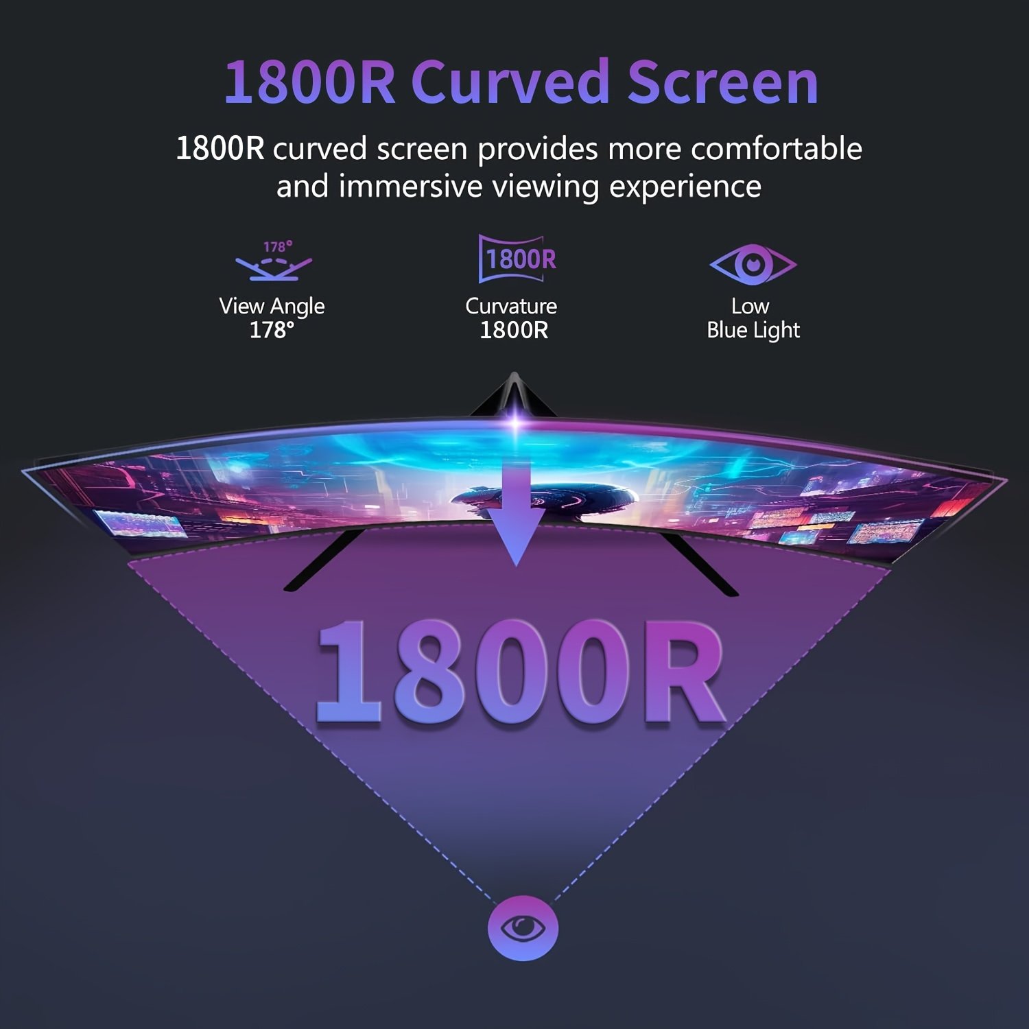 SOOANN 27-inch Curved Gaming Monitor 1800R 180Hz 1ms - Image 6