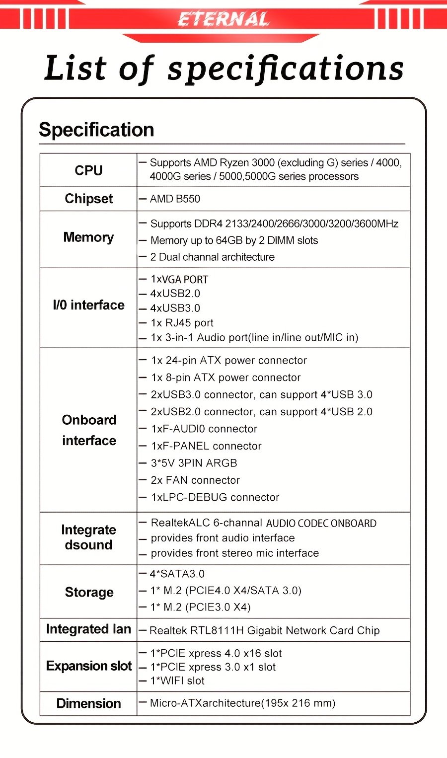 SOYO B550m ARGB Motherboard for AMD Ryzen 3-5 Series Processors, M-ATX Gaming & Streaming PC Build with RGB Lighting, PCIe 4.0, Dual M.2 NVMe/SATA SSD Slots, USB 3.2 Gen1, 1Gbps LAN & VGA Included (Compatible with Ryzen 3000/4000/5000 Series)