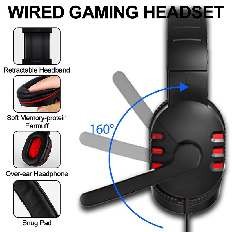 1 Set Complete 4-in-1 Wired Gaming PC Setup Bundle: Mechanical Keyboard, Headset, Mouse & RGB-Compatible Mouse Pad with Cherry-like Switches-like Feel, - (No External PS/2 Adapter) - All-in-One Computer Gift for