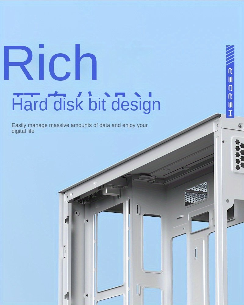 Stylish Gaming PC Case with E-ATX/ATX/M-ATX/ITX Motherboard Compatibility and 360 Water Cooling Support