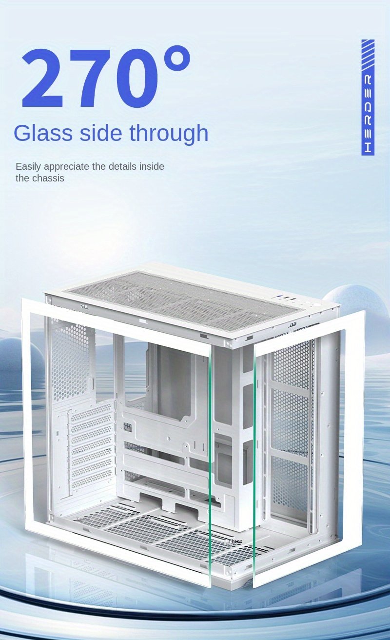 Stylish Gaming PC Case with E-ATX/ATX/M-ATX/ITX Motherboard Compatibility and 360 Water Cooling Support