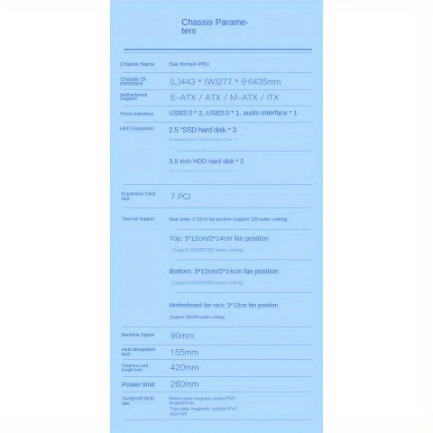Stylish Gaming PC Case with E-ATX/ATX/M-ATX/ITX Motherboard Compatibility and 360 Water Cooling Support